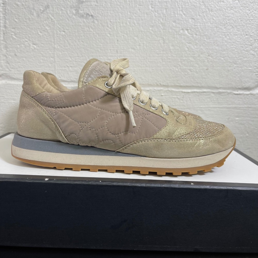 Brunello Cucinelli Monili Beige Suede Nylon Casual Sneaker Women's 36 EU/6 US‎
